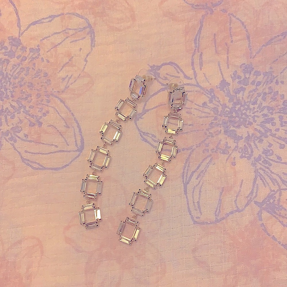 ANTHROPOLOGIE cubic zirconia dangle earrings